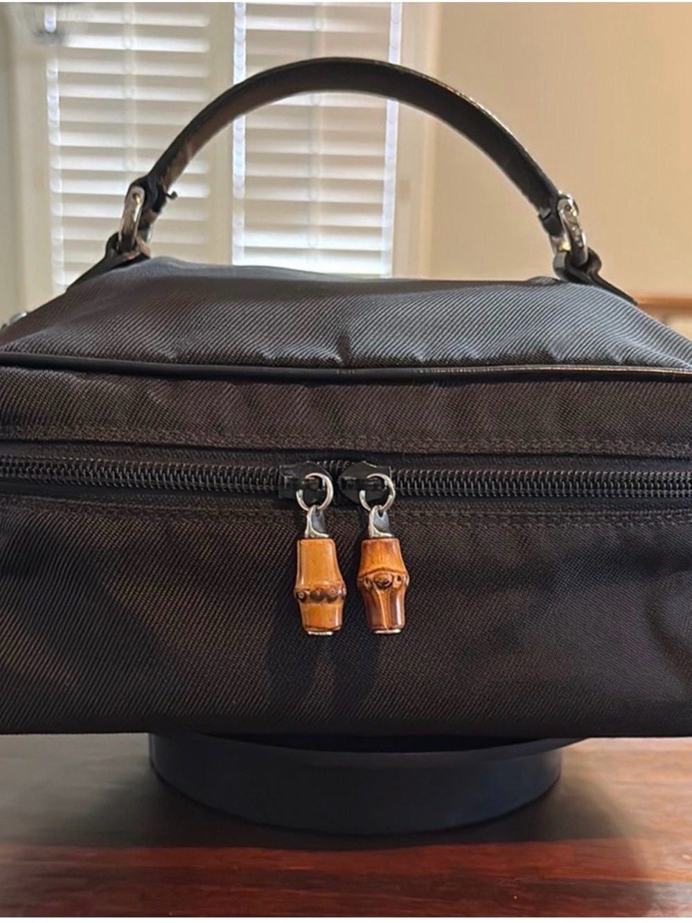 GUCCI Toiletry Bag w/Bamboo Zip Pull